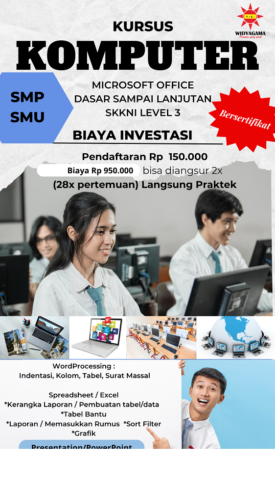 KURSUS KOMPUTER PELAJAR SMP & SMU